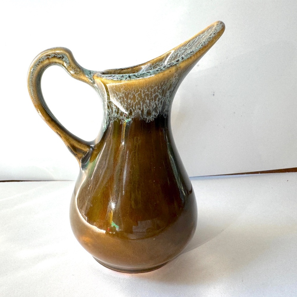 Drip Glaze Creamer, Vintage Ceramic Pitcher - Picture 3 of 6
